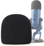 SUNMON Microphone Foam Windscreen Cover for Blue Yeti, Yeti Pro and Yeti X Microphones, the Mic Pop Filter Mask Shield also suit MXL and Audio Technica (Black) - Image 2