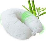 Sacred Thread White Rayon Derived from Bamboo Neck Pillow, Travel Pillows for Airplanes, Best Rated Travel Pillows with Cooling Memory Foam, Neck Pillows for Sleeping Travel, Airplane Headrest Pillow - Image 2