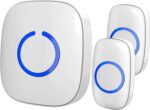 SadoTech Wireless Doorbells for Home, Apartments, Businesses, Classrooms, etc. - 2 Door Bell Ringer & 1 Plug-In Chime Receiver, Battery Operated, Easy-to-Use, Wireless Doorbell w/LED Flash, White - Image 2