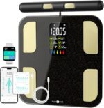 Scale for Body Weight, RunSTAR 8 Electrodes High Accurate Rechargeable Composition Analyzer with BMR Index Body Fat Digital Scale Composition Muscle & Fat Measurement Large Display 400lb - Image 2