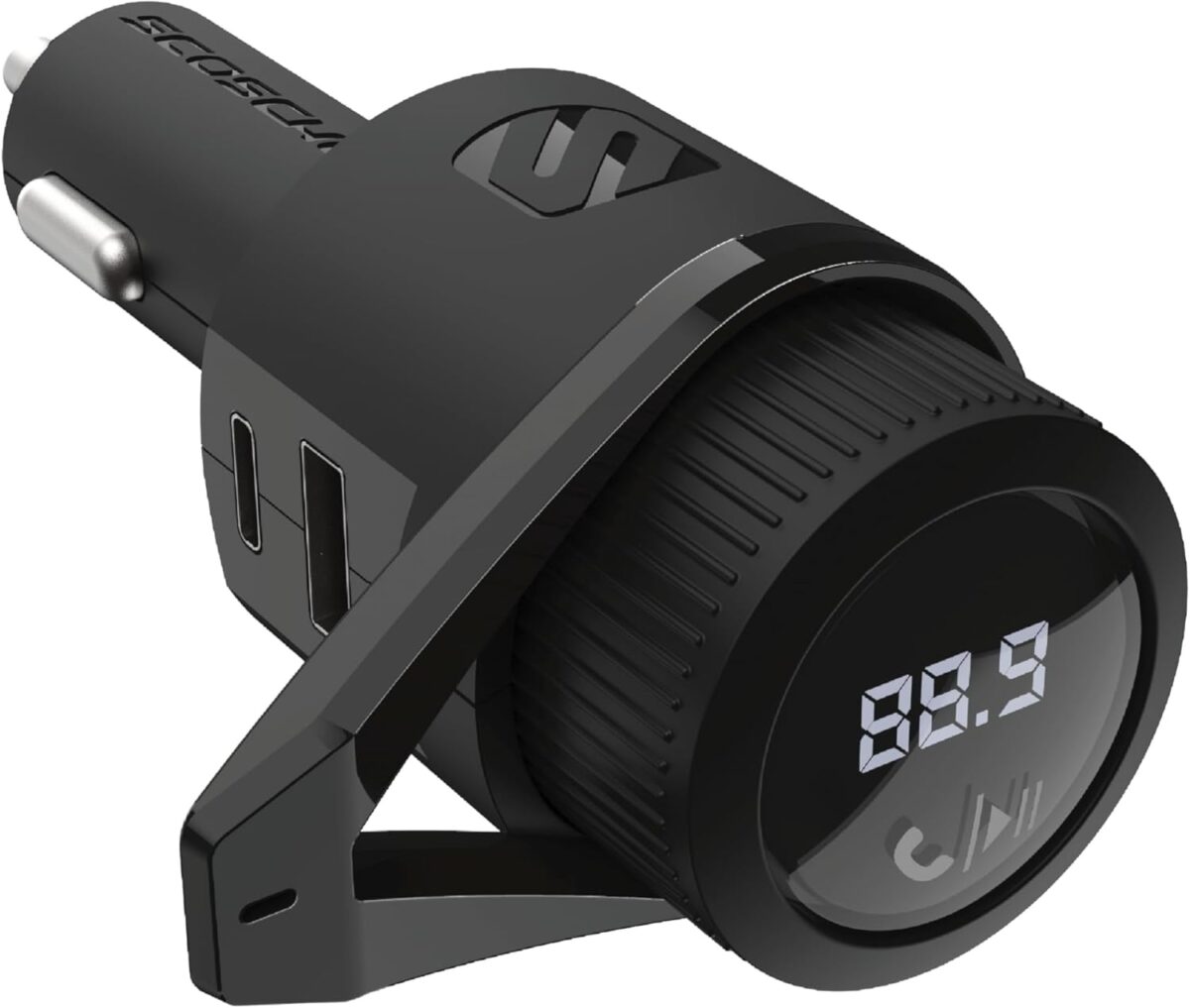 Scosche BTFM9 FM Bluetooth Transmitter Car, Dual 12W USB-C and USB-A Charging Ports, Fast Type C Car Charger, Wireless Radio Bluetooth Adapter, Hands-Free Car Kit for Calls, Siri and Google Assistant - Image 2