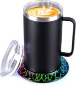 Self-Heating Coffee Mug Warmer - 17oz Electric Heated Mug with Temperature Control & 10H Auto Shut Off, USB Rechargeable Desk Mug for Office/Home, Perfect Gift for Coffee Lovers (Black) - Image 2