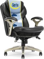 Serta Claremont Ergonomic Executive Office Chair with Back in Motion Technology, Adjustable Mid Back Desk Chair with Lumbar Support, Bonded Leather, Black - Image 2
