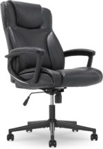 Serta Connor Executive Office, Ergonomic Computer Chair with Layered Body Pillows, Contoured Lumbar, Adjustable Seat Height, Bonded Leather, Black - Image 2