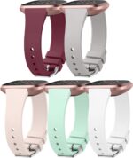 Slim Bands for Fitbit Versa 2 Bands Women Men, Soft Silicone Waterproof Watch Strap Wristband Replacement for Fitbit Versa/Lite/SE Smartwatch, 5 Pack - Image 2
