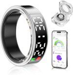 Smart Ring Health Tracker with Display Screen & Touch Button, Bluetooth Connection Health Ring for Women Men, Tracks Heart Rate/Blood Oxygen/Sleep/Steps/Sports Activities, IP68 Waterproof - Image 2