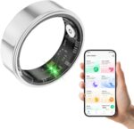 Smart Ring - Health and Fitness Tracker With Calories/Heart Rate/Blood Oxygen/Blood Pressure/Sleep Monitoring, IP68 Waterproof Pedometer for Exercise (Silver, #8) - Image 2