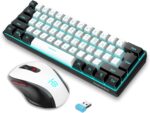 Snpurdiri 2.4G Wireless Gaming Keyboard and Mouse Combo, Include Mini 60% Merchanical Feel RGB Backlit Keyboard, Ergonomic Vertical Feel Small Wireless Mouse(Black and White) - Image 2