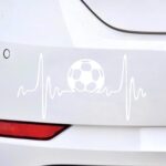 Soccer Heartbeat Football Car Decal Sticker- Waterproof Vinyl Decal Auto Side Body Sticker- Universal Trunk Decals Car Window Bumper Stickers Decoration for Cars Truck Wall Laptop (White) - Image 2