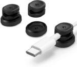 Spigen Magnetic Cable Holder, Cable Management, Desktop Multipurpose Cable Organizer, 3-Clip Cord Keeper for Lightning, and USB-A/USB-C Cables - Black (3 Clips/LD102) - Image 2