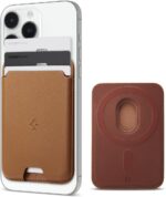 Spigen Magnetic Wallet Card Holder (MagFit) Designed for MagSafe Compatible with iPhone 16/15/14/13/12 Models - PU Brown (3-Cards) - Image 2