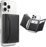 Spigen Valentinus S (MagFit) Magnetic Wallet Card Holder 7-Cards, Cash, Trifold Wallet Stand Designed for MagSafe Compatible with iPhone 16/15/14/13/12 Models - Black - Image 2