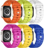 Sport Bands 6-Pack Compatible with Apple Watch Ultra 2 Band 49mm 46mm 45mm 44mm 42mm, Wide Soft Silicone Wristbands Waterproof Strap Men for iWatch Series 10 9 8 7 6 5 4 3 SE Ultra - Image 2