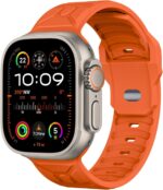 Sport Bands Compatible with Apple Watch Band Ultra 2/Ultra SE Series 10/9/8/7/6/5/4 49mm 46mm 45mm 44mm for Women/Men Silicone iWatch Band (49/46/45/44mm, Orange) - Image 2