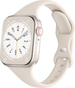 Sport Slim Silicone Bands Compatible for Apple Watch Band 38mm 42mm 40mm 44mm 41mm 45mm 46mm 49mm, Thin Narrow Replacement Strap Wristband for iWatch Series 10/9/8/7/SE/6/5/4/3/2/1/Ultra Women Men - Image 2