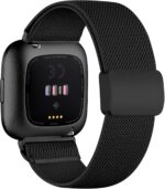 Stretchy Bands for Fitbit Versa - Magnetic Buckle Soft Nylon Smartwatch Band - Image 2