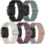 Stretchy Nylon Solo Loop Watch Bands for Amazfit GTS/GTS 2/GTS 2e/GTS 2 mini/GTS 3/GTS 4 Mini/GTS 4/GTR Mini, Elastic Braided Strap for Bip 3/Bip 3 Pro/Bip U Pro/Bip/Bip Lite Women Men - Image 2