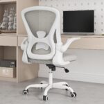 Sytas Ergonomic Desk Chair with Padded Flip up Arms and Supportive Lumbar Support, Breathable Mesh Home Office Chair with Comfortable Cushion for Home or Office(Gray) - Image 2