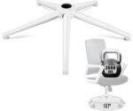 Sytopia 24''(60cm) Criss Cross Home Office Swivel Chair Base Replacement, Heavy Duty Desk Chair Reinforced Metal Leg, Universal Caster and Gas Cylinder Size, Shell White - Image 2