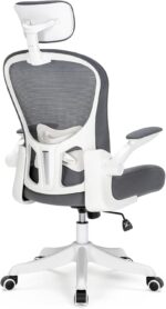 TLLMOON-6065 Detailed Micro-Adjustable Seat, Lift and Move Seat, 2D Lumbar Support, 2D Armrest with Headrest. Office Chair, Study Chair, Gaming Chair. (W-Grey) - Image 2