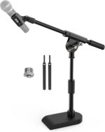 TONOR Adjustable Desktop Mic Stand for Blue Yeti, Weighted Base with Twist Clutch, Boom Arm with 3/8'' and 5/8'' adapter for Blue Snowball and All Microphones, Suitable for Recording, Podcast, Guitar - Image 2