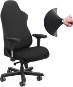 Tatuo Gaming Chair Covers with Armrest Cover Stretchy Polyester Computer Gaming Chair Slipcovers (Black) - Image 2