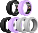 TiMOVO 6Pack Ring Case Compatible with Oura Ring Gen 4/Gen 3/Galaxy Ring/Ring AIR/RingConn, Anti-Scratch Elastic Silicone Oura Ring Cover for Women Men, Size S Black/Gray/Purple - Image 2