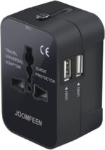 Travel Adapter, JOOMFEEN Worldwide All in One Universal Power Wall Charger AC Power Plug Adapter with Dual USB Charging Ports for USA EU UK AUS Cell Phone Laptop (Black) - Image 2