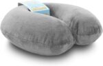 Travel Neck Pillow Washable Cover Comfortable Memory Foam Airplane Travel Accessories Essentials Plane Neck Support Pillow for Neck Pain Relief and Sleeping Grey - Image 2