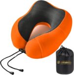 Travel Pillow - 100% Memory Foam - Travel Pillows for Airplane - Neck Pillow Airplane and Car Use - Memory Foam Travel Neck Pillow - Travel Essentials for Women and Men (Orange) - Image 2