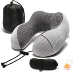 Travel Pillow, Memory Foam Neck Pillow with 360-Degree Head Support Comfortable Airplane Pillow with Storage Bag Lightweight Traveling Pillow for Sleeping, Car, Train, Bus and Home Use(Gray) - Image 2