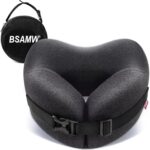 Travel Pillow Vac Compressed Memory Foam Neck Pillow Airplane,Soft and Compatible,Neck Support,Washable,Airplanes Travel Essentials Accessories for Office,Flight,Cars Breaks Sleeping(Black) - Image 2