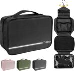 Travel Toiletry Bag for Women Men - Portable Large Hanging Organizer Makeup Bag for Cosmetic, Shampoo, Conditioner, Brushes Set, Cosmetic, Travel Accessories Essentials, Black - Image 2