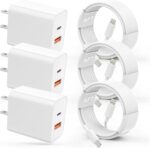 USB C Charger iPhone Charger Fast Charging 3Pack 20W PD+QC3.0 USB A Dual Port Wall Charger Block with 6FT USB C to Lightning Cable Compatible with iPhone 14 Pro Max/13Pro/12/11/XS/XR/X - Image 2
