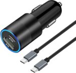 USB C Fast Car Charger, Power Charging Adapter 45W PD 3.0 Rapid Cigarette Lighter for iPhone 16/15 Pro/Pro Max/Plus, iPad Pro 2022/Air 6/Mini 7, Galaxy S25 Ultra, Pixel 9+3ft Type C Cable Cord - Image 2