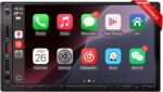 Upgraded Double Din Car Stereo with Wireless Apple CarPlay & Android Auto, 7" LCD Touchscreen, Built-in 240W DSP, FM/AM Radio, Bluetooth Hands-Free Calling & Auto Backup Camera - Image 2