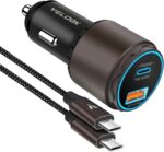 VELOGK Super Fast Type C Car Charger [73W Turbo], Metal Adaptive 55W 45W PPS/PD&QC3.0 USB C Car Adapter[Super Fast Charging 2.0]for Samsung S25 Ultra/S24 Ultra/S23 Ultra/S22+/S21/S20,iPad Pro,Macbook - Image 2