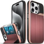 VENA vCommute for iPhone 15 Pro Wallet Case, [Military Grade Drop Protection] Flip Leather Cover Slot Card Holder with Kickstand - Red - Image 2