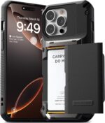 VRS DESIGN Damda Glide Pro Card Holder Case for iPhone 16 Pro Max (2024), Sturdy Semi Auto Card Slot Wallet [4 Cards] Case Designed for iPhone 16 Pro Max (2024) Matte Black - Image 2