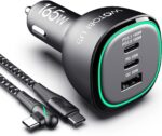 WOTOBEUS 165W Super Fast Car Charger Dual USB C Adapter: PD3.1/140W PD3.0/100W PPS45W QC5 & PD35W PPS25W - for iPhone 16 15 14 Samsung Galaxy S25 S24 Ultra iPad MacBook Pro Air Pixel Type-C Laptops - Image 2