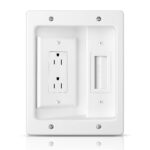 Wall Cable Concealer Kit, in Wall Cable Management Kit for TV, Recessed Outlet with Cable Management Box, in Wall Power Kit Hides TV Cords and Cables, Fits All Plugs, White - Image 2
