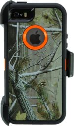 WallSkiN Case for iPhone 5S / 5 / SE 1st Gen (2016) with Screen Protector Heavy Duty Full Body Military Grade Drop Protection Carrying Cover Holder | Holster for Men Belt with Clip Stand – Camouflage - Image 2