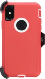 WallSkiN Case for iPhone Xs/X/10 (5.8'') Heavy Duty Full Body Military Grade Drop Protection Carrying Cover Holder | Holster for Men Belt with Clip Stand Red - Image 2