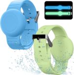 Waterproof Air Tag (2 Pack), Soft Silicone Air Tag Hidden, Lightweight GPS Tracker Compatible with Apple AirTag (Grow in Dark Blue & Green) - Image 2