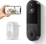 Wireless 1080p Video Doorbell Camera, AI Human Detection, Live View, 2-Way Audio Included Chime, Night Vision, 2.4G Wi-Fi, Cloud Storage, Indoor/Outdoor Surveillance Cam (Black) - Image 2