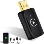 Wireless Carplay Adapter Small Car Play Dongle Mini CarPlay Wireless Adapter for Apple for iPhone iOS 11+ for OEM Wired Car Model 2017+, Black, U2C-AIR Pro - Image 2