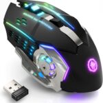 Wireless Gaming Mouse Bluetooth Mouse RGB Rechargeable 2.4G USB Cordless Computer Mice with 7 Color Backlit, 6 Buttons & Silent Click for Laptop, iPad, Mac OS, PC, Windows -Black - Image 2