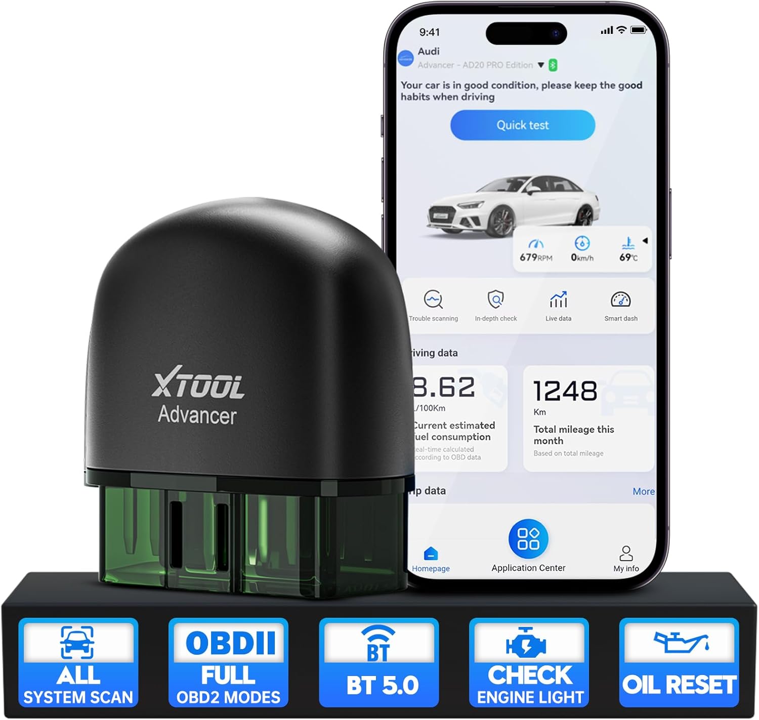 XTOOL AD20 Pro OBD2 Scanner for Car 2025 Wireless Code Reader for iPhone & Android, All System Diagnostic Tool for Check Engine, ABS, SRS, Oil Reset, Voltage, Performance Test, No Subscription Fee - Image 2