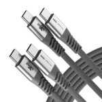XYYZYZ USB C to USB C Cable [6.6 ft 2 Pack ] 100W 5A PD QC Type C Fast Charging Cable Nylon Braided Type C Charging Cord Compatible with MacBook Pro, iPad Pro, iPad Air 4, Galaxy -Grey - Image 2