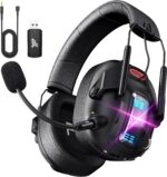 YPBDAN Wireless Gaming Headset for PS5, PS4, PC, USB Over Ear Gaming Headphones with Noise Canceling Mic, Bluetooth 5.3, 100H Battery, Low Latency, Foldable Headset for Switch, Mac, Laptop - Image 2